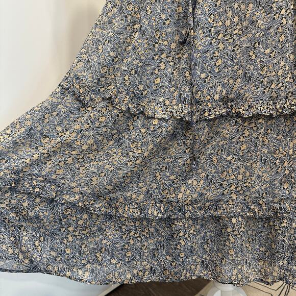 Anthropologie‎ Kira Blue Floral Off-Shoulder Peasant Midi Dress Cottage Boho 12 - Picture 5 of 12